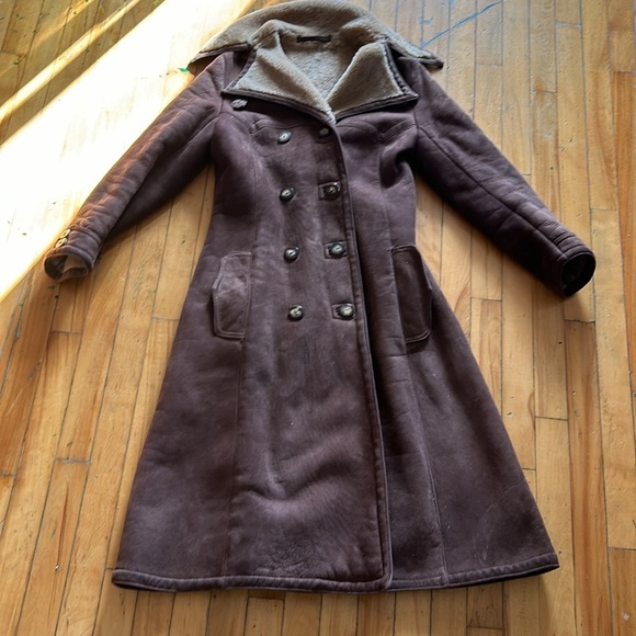 Sawyer of napa vintage Women's Brown Shearling suede Coat - Picture 3 of 5